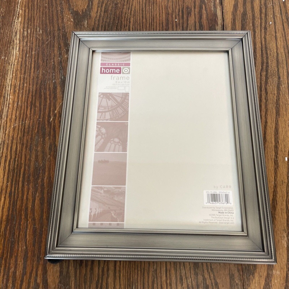 Classic Home Metal Picture Frame 8x10” Antiqued Silver Measures 10x12”